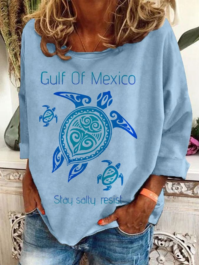 Women's Gulf Of Mexico Print Casual Sweatshirt