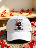 Unisex Blood Cancer Red Ribbon Health Awareness Printed Baseball Cap