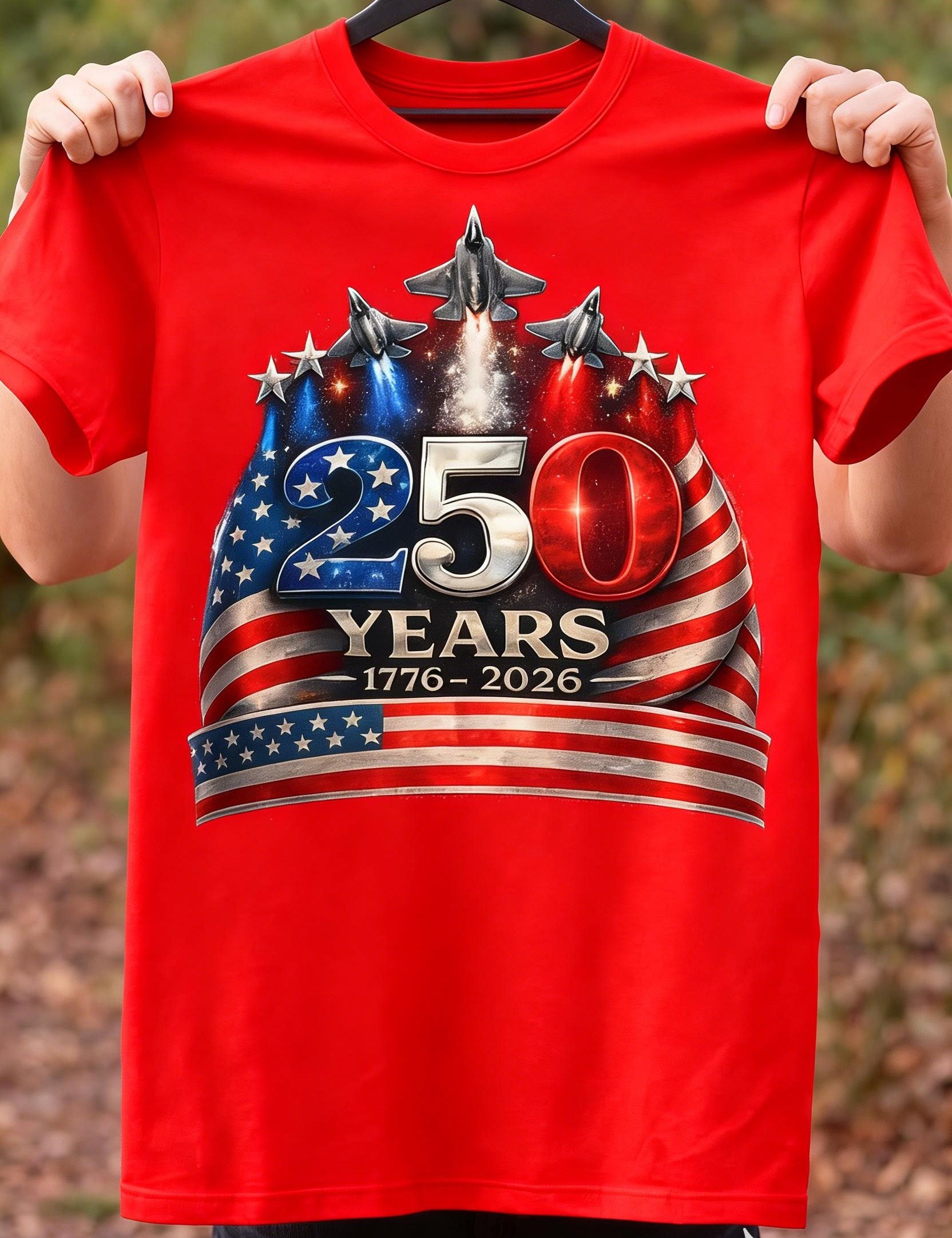 Men's 250th Anniversary Print Short-Sleeve Crew Neck T-Shirt