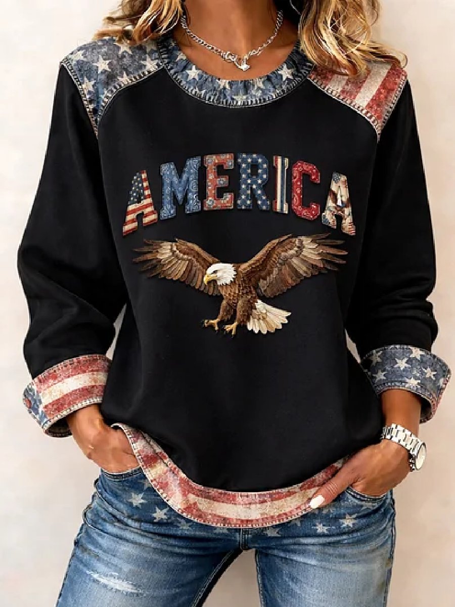Women's casual hoodie with American 250th anniversary print