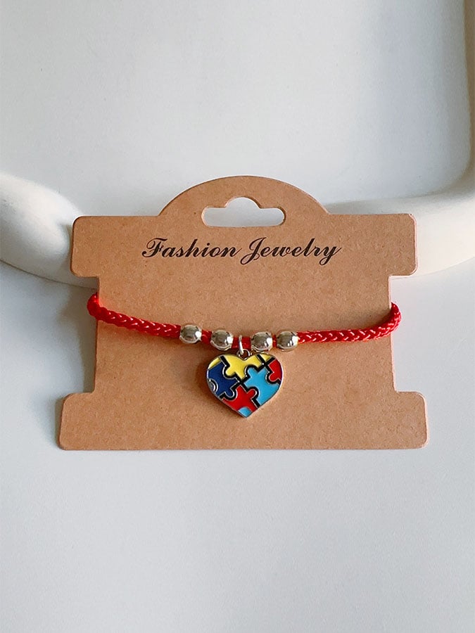 Contrast Color Irregular Puzzle Autism Bracelet