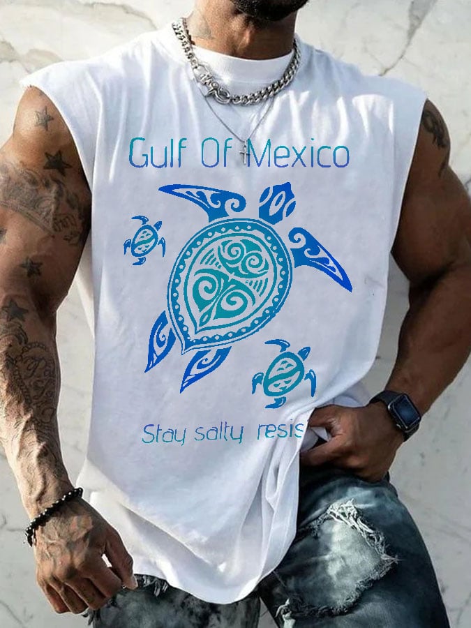 Men's Gulf Of Mexico Print Casual Vest