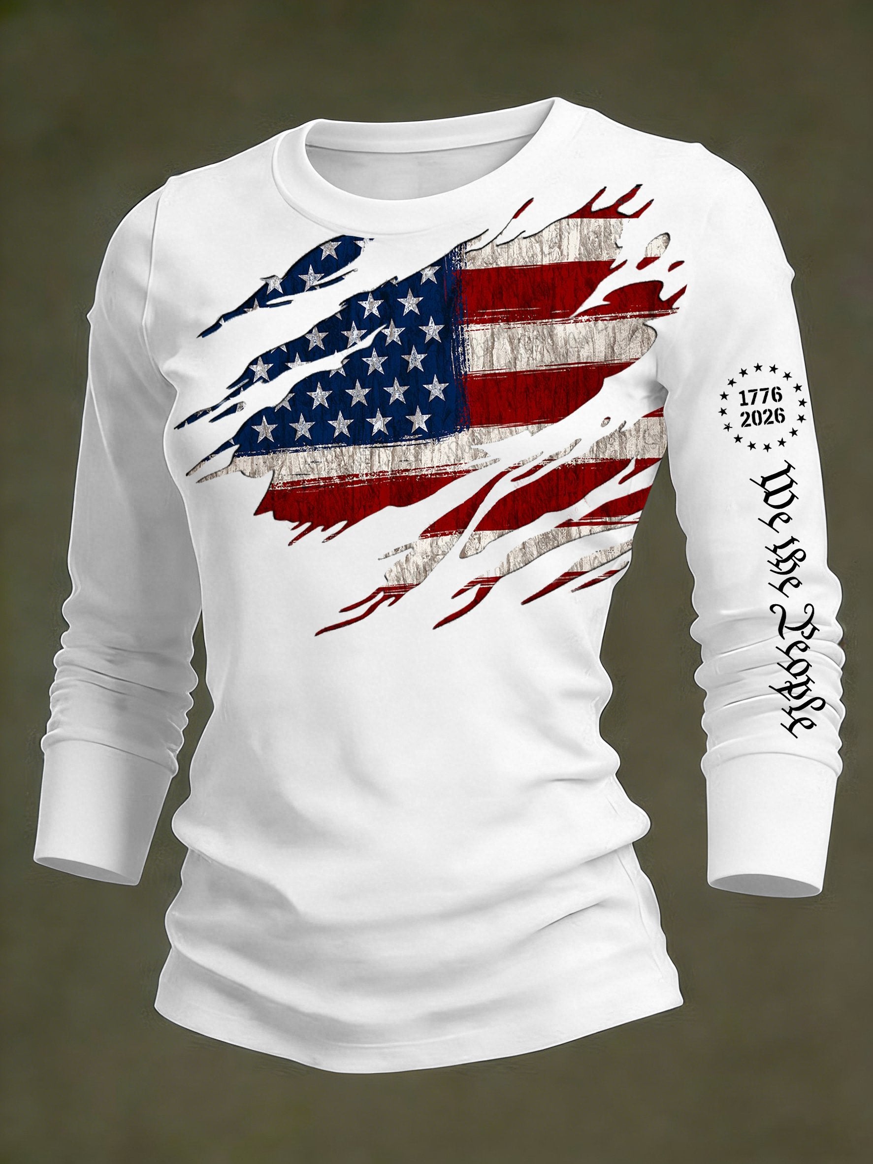 Women's 250th Anniversary National Flag Print Casual Long-Sleeved T-Shirt