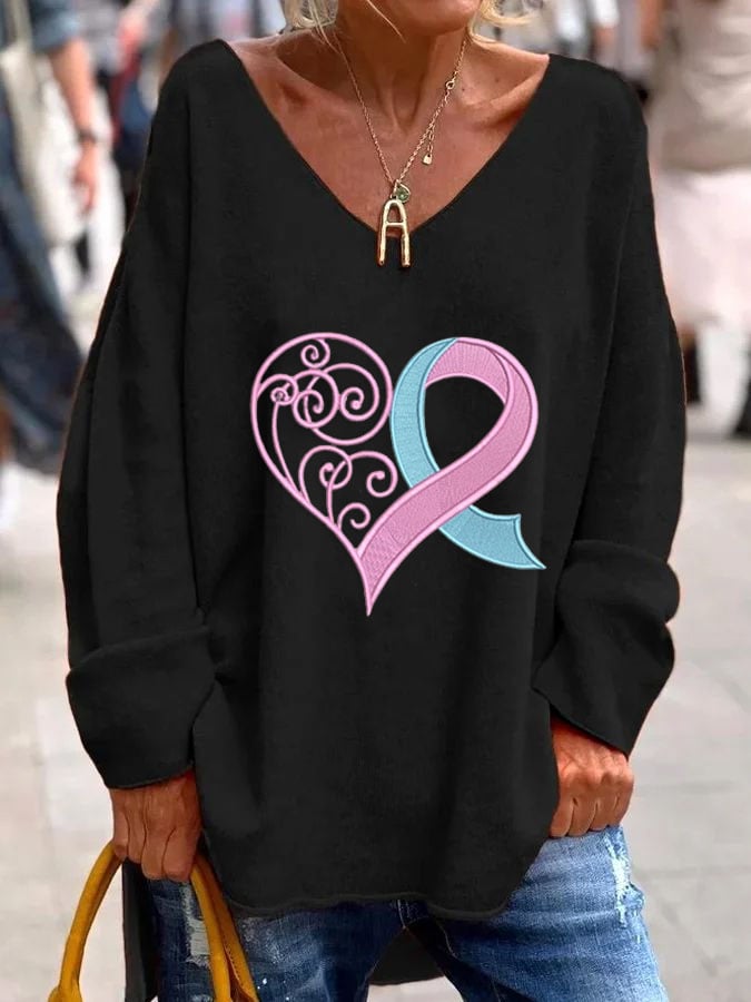 Women's Breast Cancer Awareness Printed T-Shirt