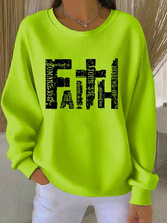 Women's Faith Art Print Crew Neck Sweatshirt