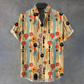 Men's Vintage Retro Floral Pattern Print Casual Shirt