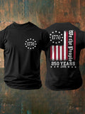 Men's Casual USA 250th Anniversary Printed Short-Sleeve T-Shirt