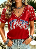 Women's casual retro Patriot T-shirt