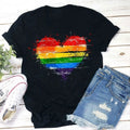 Rainbow Heart Pride Cotton T-Shirt