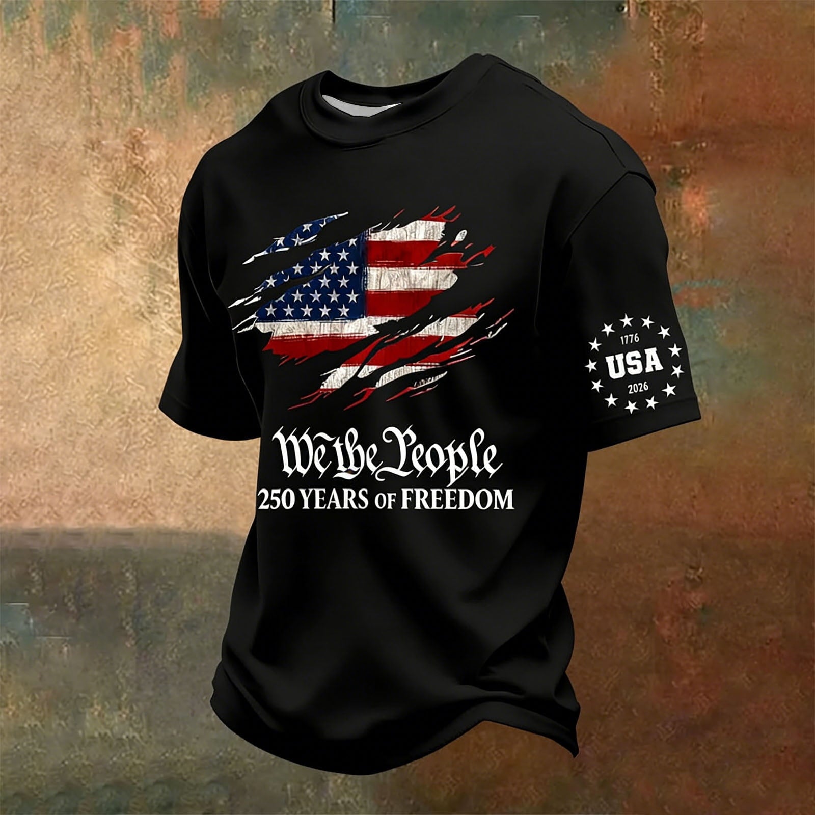 250th Anniversary We The People 250 Years Of Freedom Pattern 100% Cotton T-Shirt