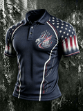 Men's The American Flag Casual Short-Sleeve Polo Shirt