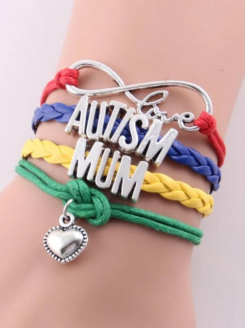 Infinity Love Autism Awareness Bracelet (Mum, Sister, Dad, Nana, Grandma, Aunt, Mom)
