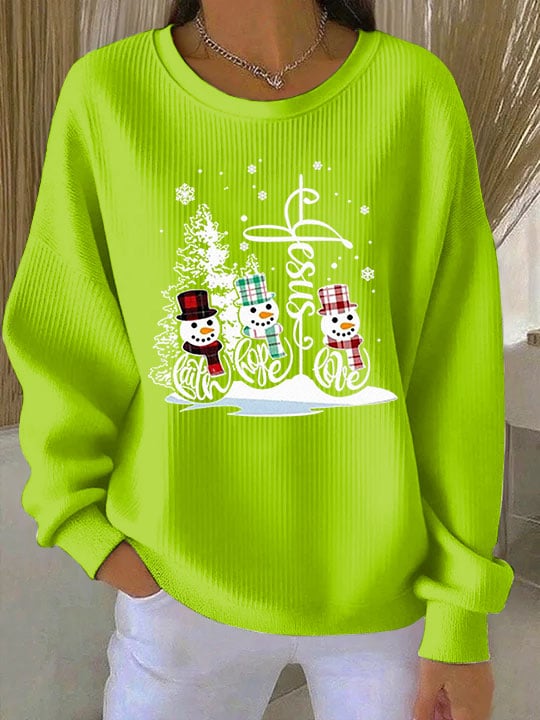 Women's Christmas Faith Print Crew Neck Sweatshirt