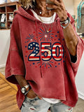 250th Anniversary Of Patriotism Fireworks Oversized Hoodie