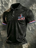 Men'S Casual American 250Th Anniversary Embroidered Commemorative Printed Polo Shirt