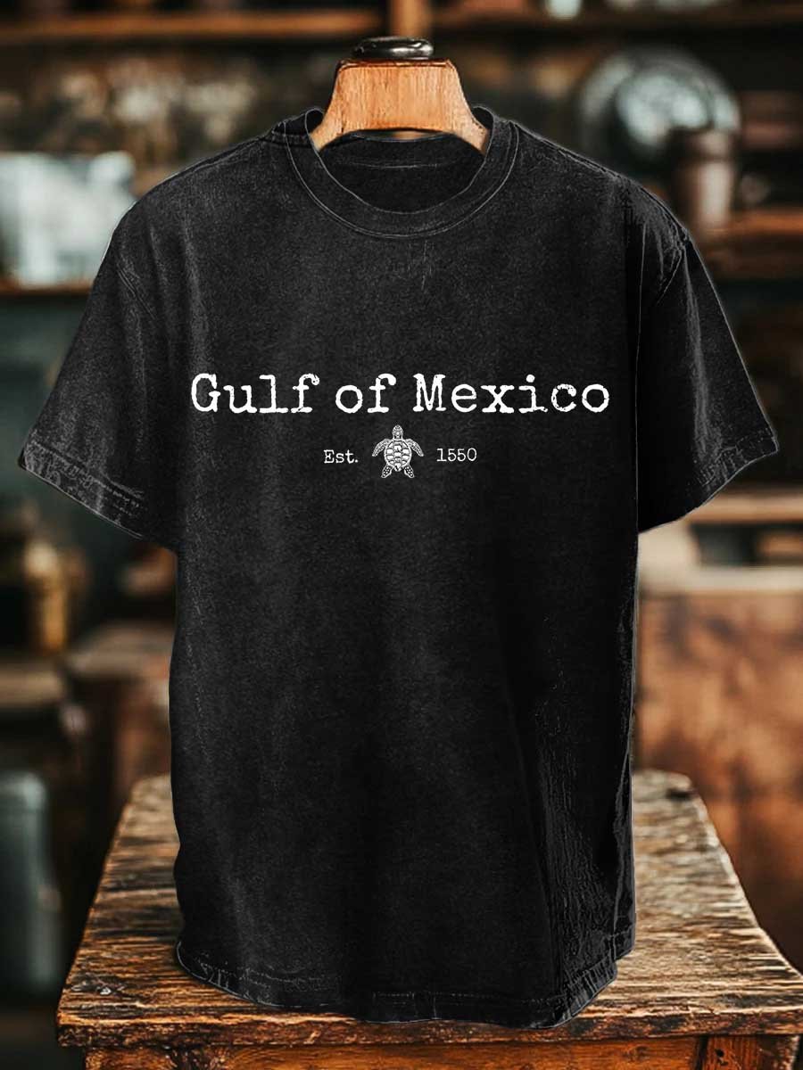Men's Gulf Of Mexico Printed Round Neck T-Shirt