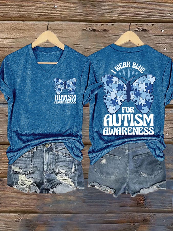 Women's Autism V-neck T-shirt