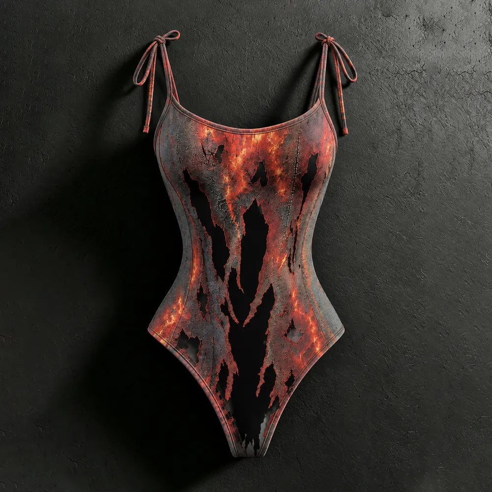 Women's Halloween Flame Burned Hole Print Hoodie Set, 2 Pieces