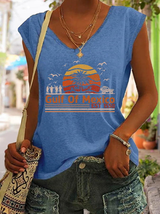 Women's Gulf Of Mexico Print Tank Top