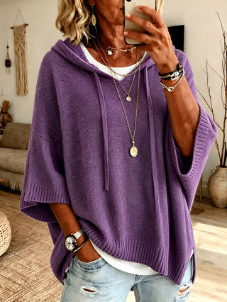 Women'S Knitted Sweater Oversized Hoodie