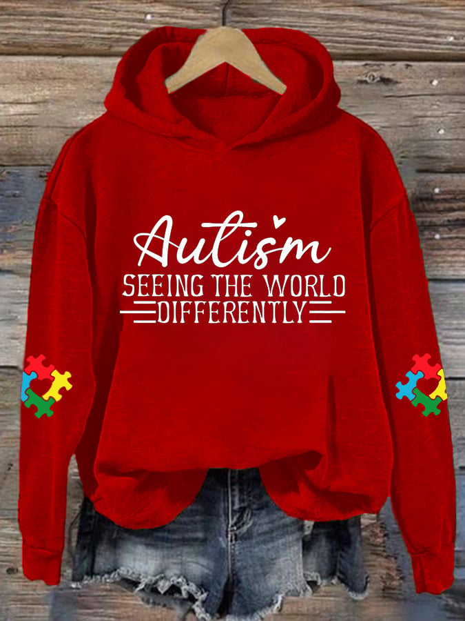 Women's Seeing The World Differently Print Hoodie
