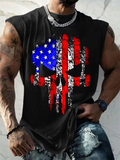 Men's American Skull  Pattern Print Vest
