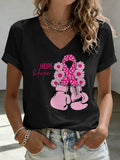 Women's Breast cancer Print Top