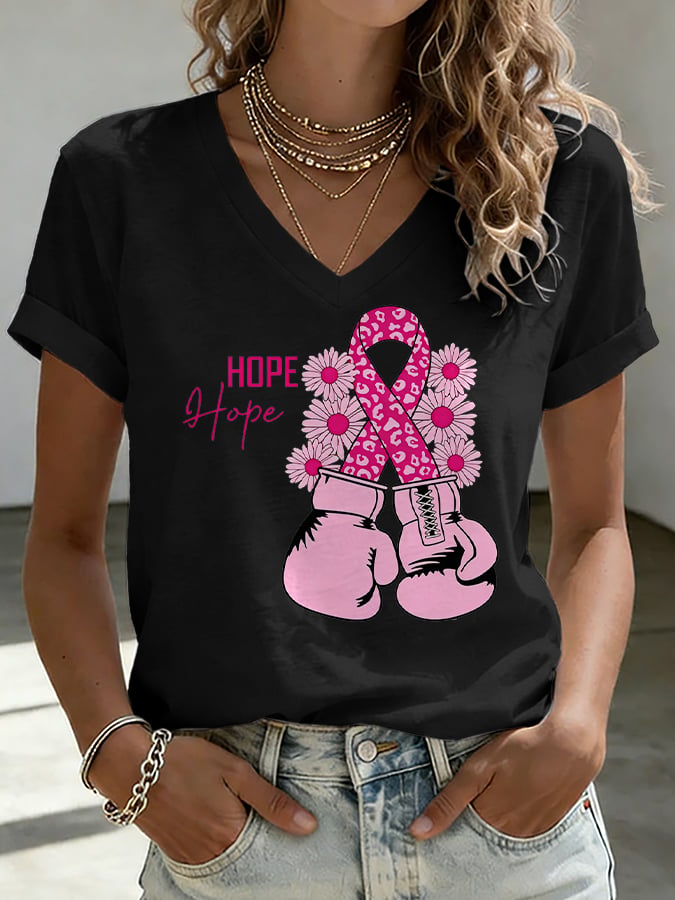 Women's Breast cancer Print Top
