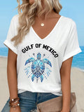 Women's Gulf of Mexico turtle print T-shirt