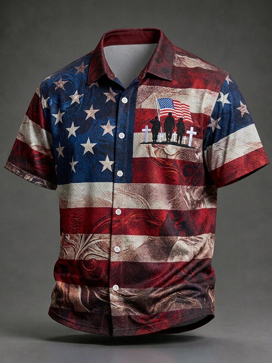 Men's U.S. Veterans Day Waffle Short-Sleeve Shirt