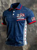 Men's Retro "Patriot" Color-Block Short-Sleeve Polo Shirt