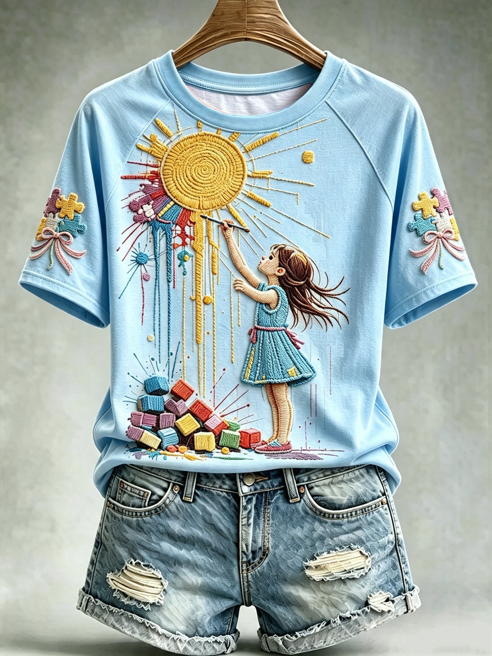 Women's Autism-Themed Casual Print Top