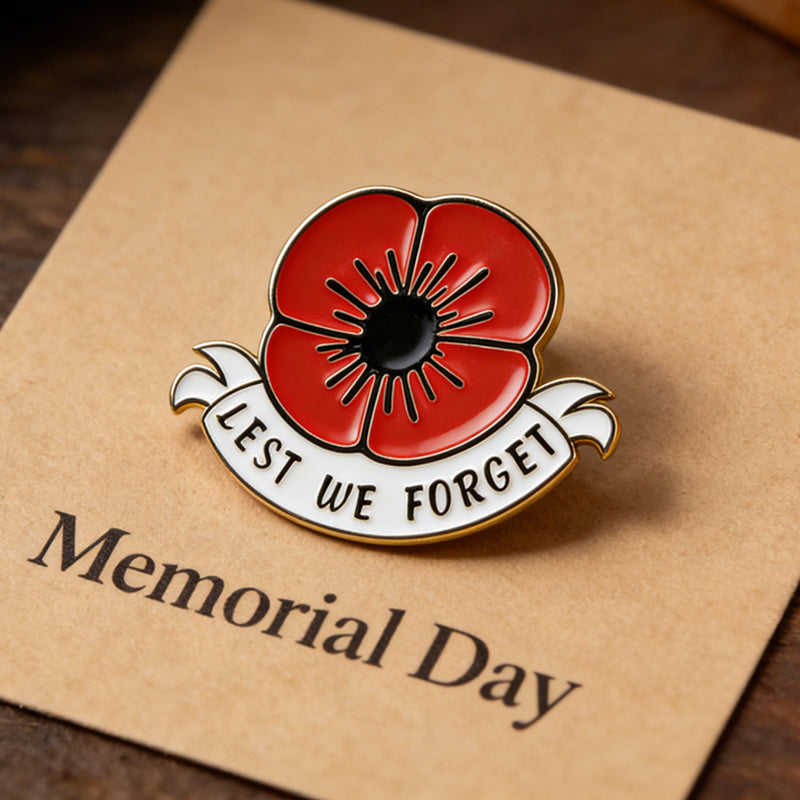 Unisex Memorial Day Poppy Exquisite Brooch
