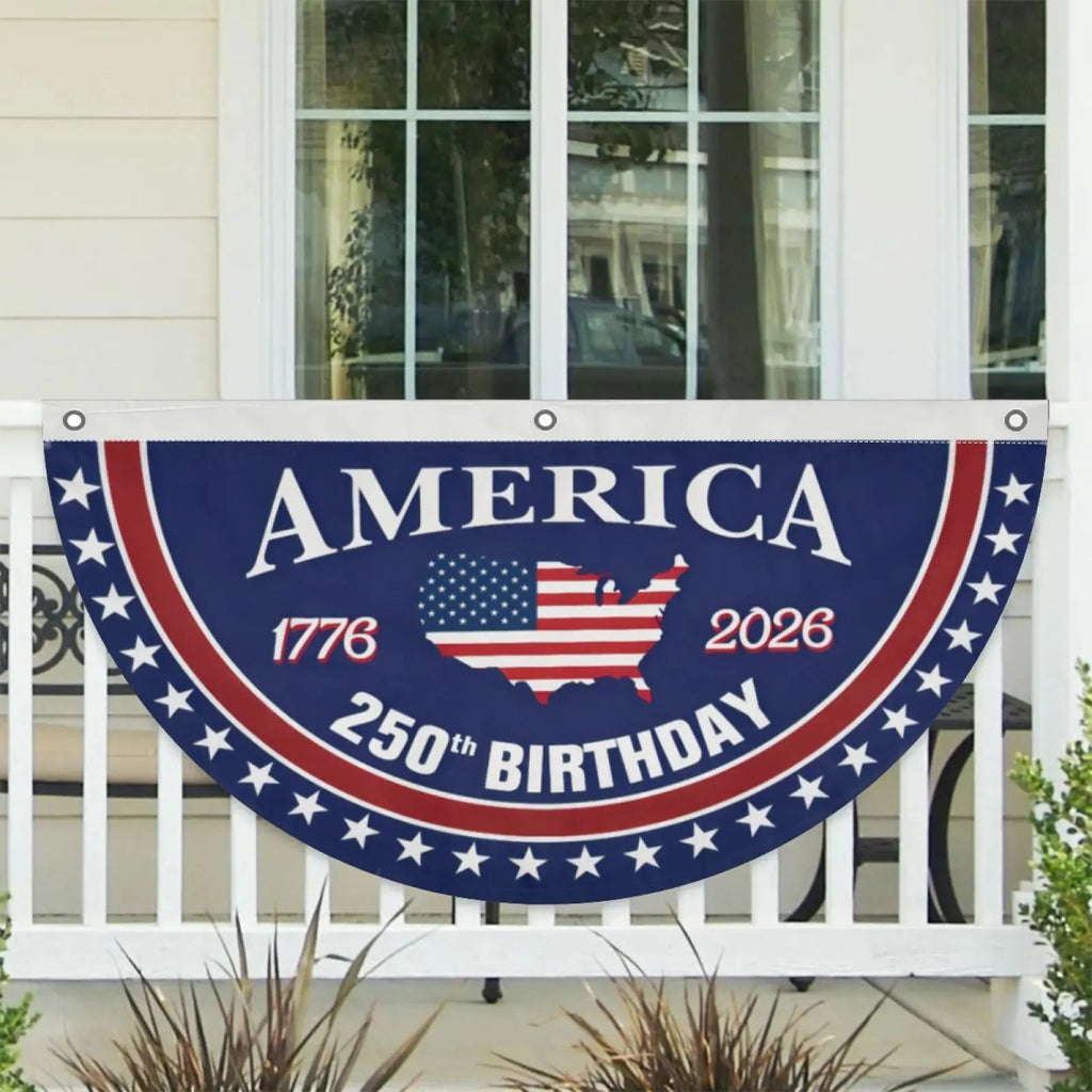 Flash Sale 60% OFF⭐Veteran Made - USA 250th Anniversary Flag Half Round Banner