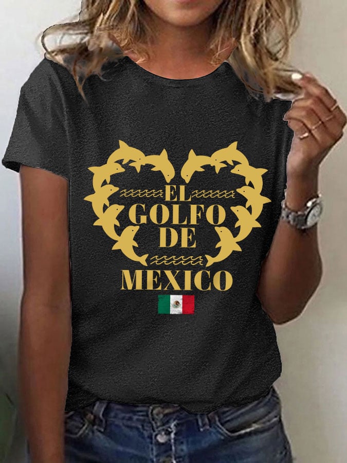 Women's "The Gulf of Mexico" Dolphin Print T-Shirt