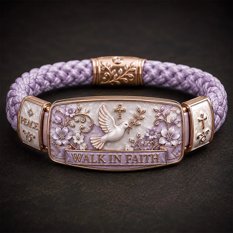 Romantic & Gentle Faith-Inspired Style: Peace Dove and Floral Enamel Bracelet