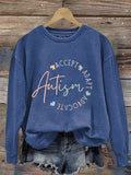 Women's Autism Awareness Printed Sweatshirt