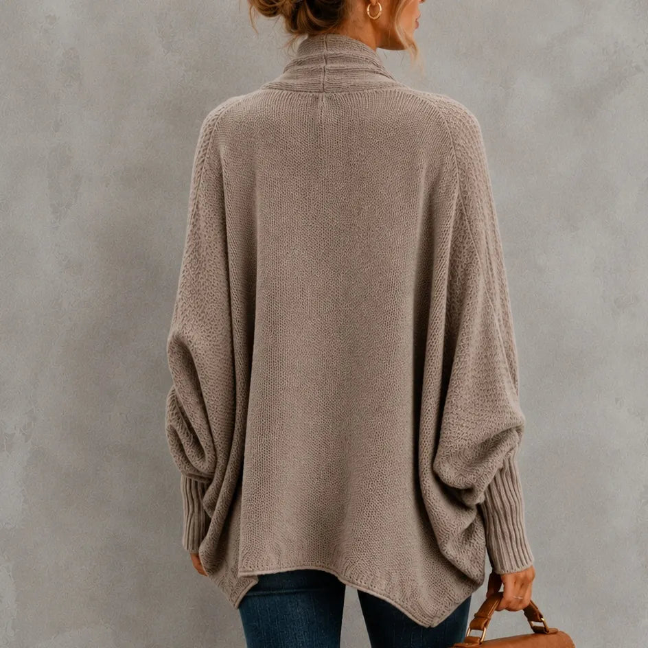 Elegant Batwing Sleeve Knitted Cardigan