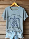 Women's The Gulf Of Mexico Printed Round Neck T-shirt