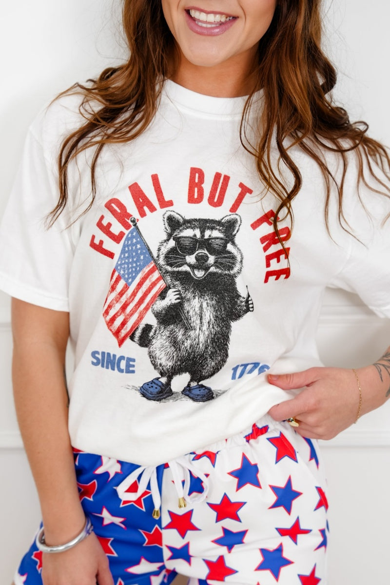 Plus/Reg Short Sleeve "Feral But Free" Graphic Tee