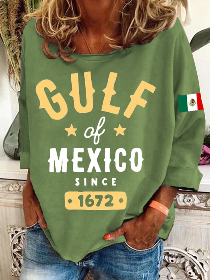 Women's  Gulf of Mexico Print Crew Neck Sweatshirt