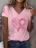 Women's Breast Cancer Awareness Print T-Shirt