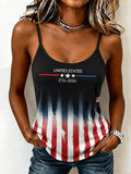 Women's 250th Anniversary Printed Casual Spaghetti-Strap Top