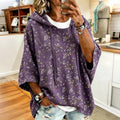 Women's Vintage Floral Patterns Print Hooded Sweatshirt
