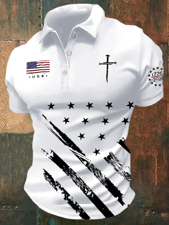 Men's Casual Printed Polo Shirt
