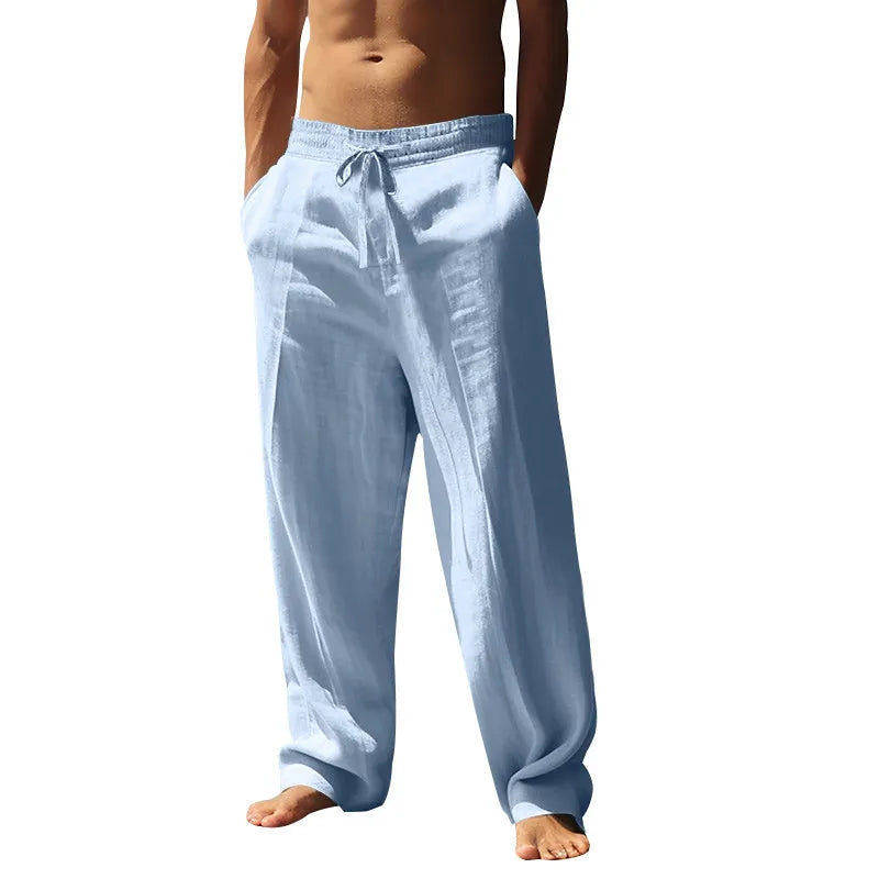 Men’s 4-Pack Casual Pants – Lightweight, Breathable, Elastic Waist, Wide Straight Leg