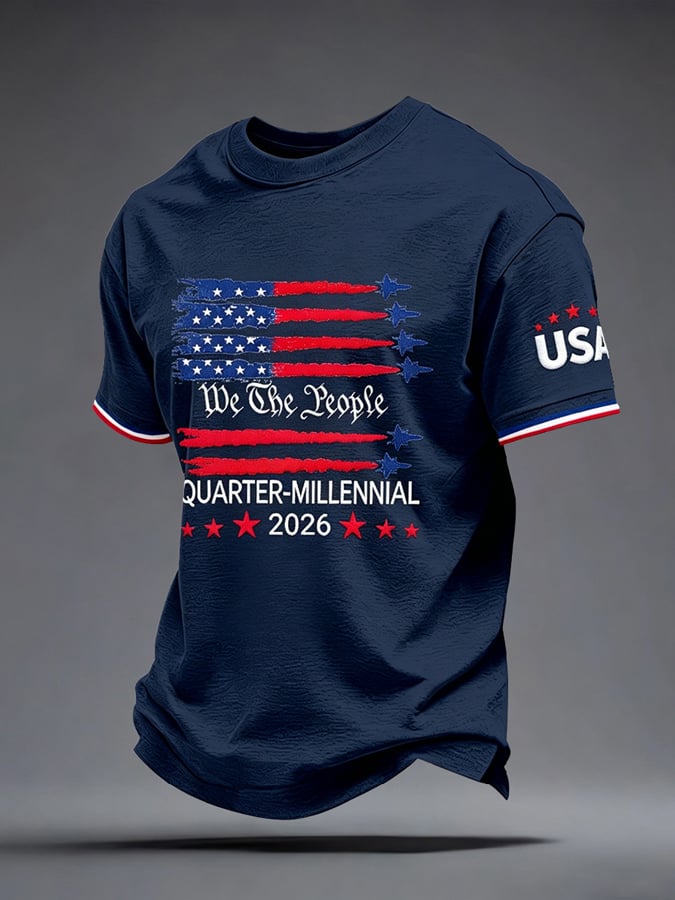 Men's 250th Anniversary Printed Casual T-Shirt