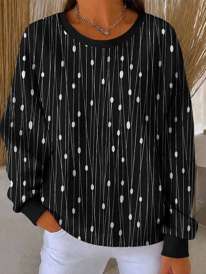 Women'S Breast Cancer Promotional Print Casual Waffle Sweatshirt