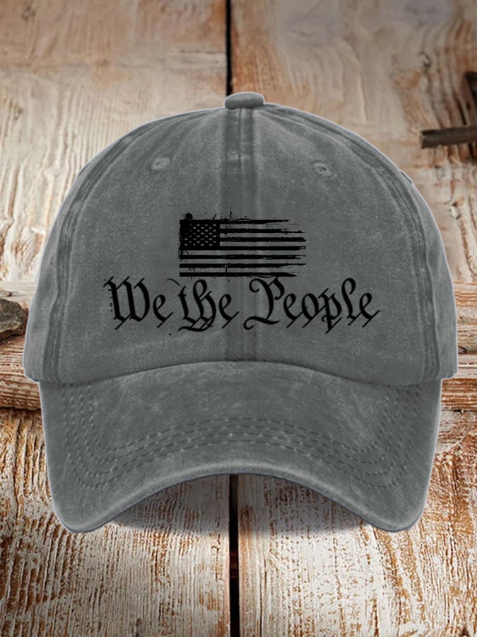 Unisex Distressed Washed Cotton Print Hat
