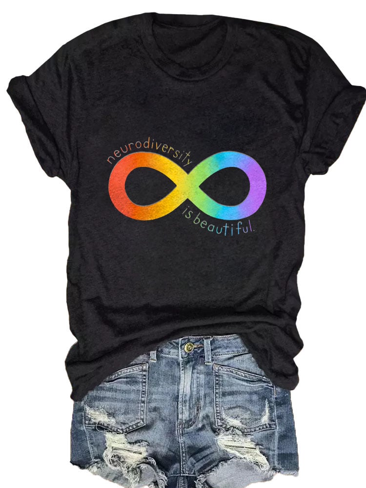 Autism Awareness Neurodiversity Is Beautiful  Print T-Shirt